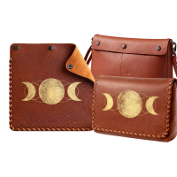 Crossbody bag cognac - interchangeable front panels